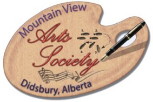 Mountain View Arts Society is the main sponsor for Days of Yore.  Their logo was designed by Didsbury artist, Lyle Schulz.