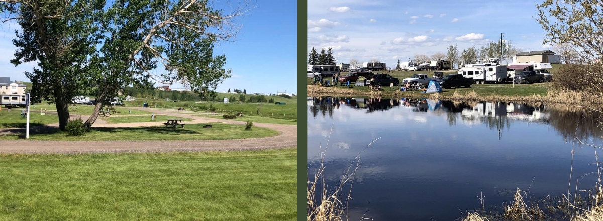 The Rosebud Valley Campground is right across the road from the Days of Yore encampments and festival site. Phone: 403-335-8578. The Didsbury Elks Campground is about 5 minutes north of Rosebud Park and the Days of Yore site. Phone: 403-586-3748.