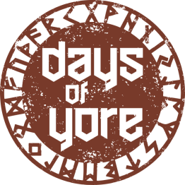 Logo of Days of Yore. Come to Didsbury Alberta on August 5 and 6, 2023 to celebrate Alberta's Heritage Weekend strolling through the past from 800 to 1945.